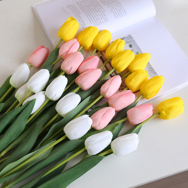 Tulipanes artificiales con tacto real de 18.8" para bodas y eventos