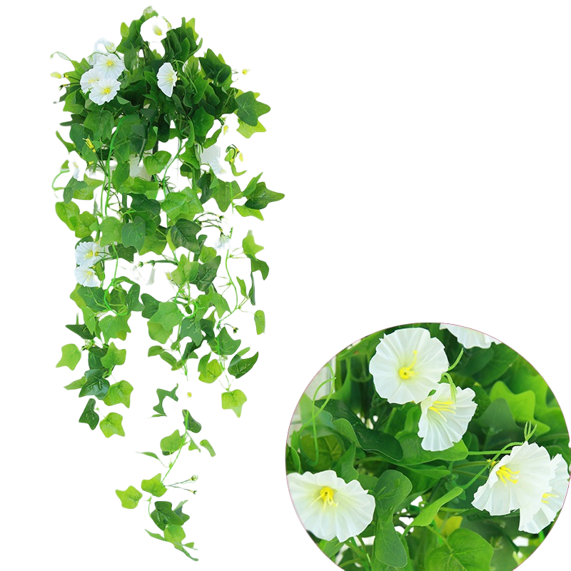 Campanillas artificiales con resistencia a los rayos UV de 39" para jardín, balcón y terraza - Amarillo
