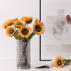 Girasoles artificiales de 17" para bodas y eventos - Burdeos