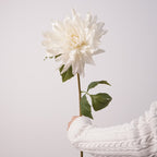 Dalias artificiales con resistencia a los rayos UV con tacto real de 23.6" para jardín, balcón y terraza - Deep autumn rosa
