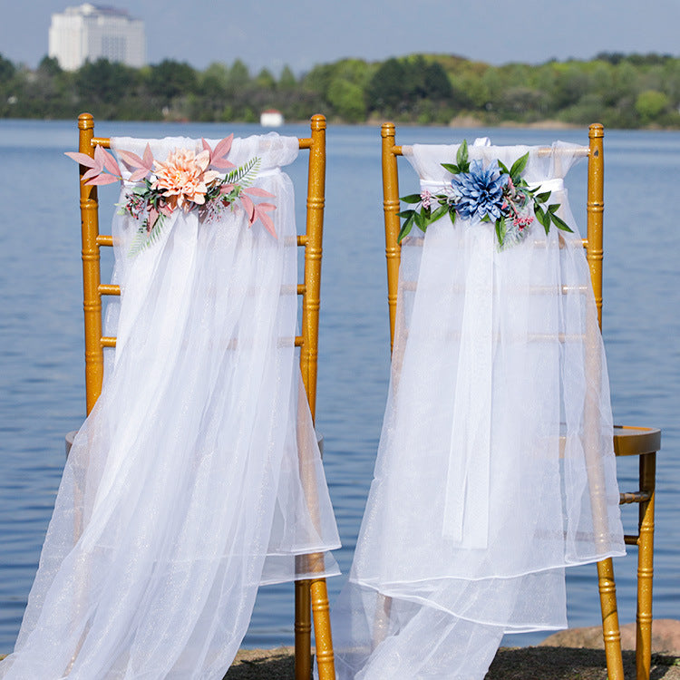 Dalias artificiales para bodas y eventos - Azul