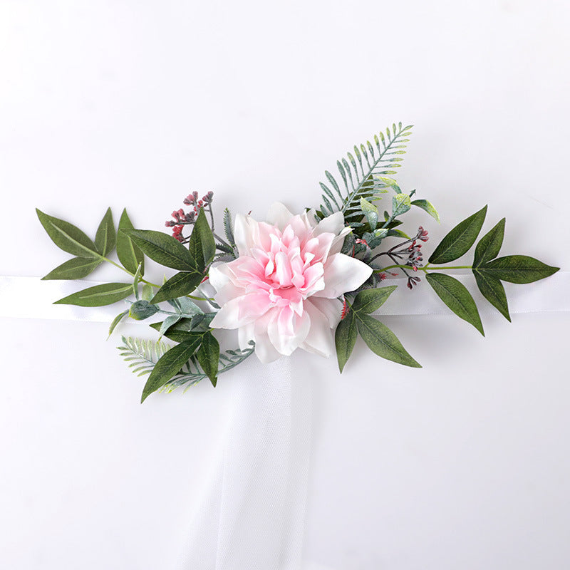 Dalias artificiales para bodas y eventos - Blanco-verde