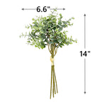 Eucalipto artificial de 14" x 7" 6 piezas para bodas y eventos