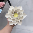 Lotos artificiales de 7" para decoración del hogar, eventos y escaparates - Blanco