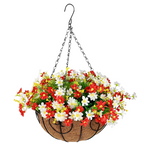 Margaritas artificiales de 20" x 20" para jardín, balcón y terraza - 12" with 12 flower arbustos Amarillo
