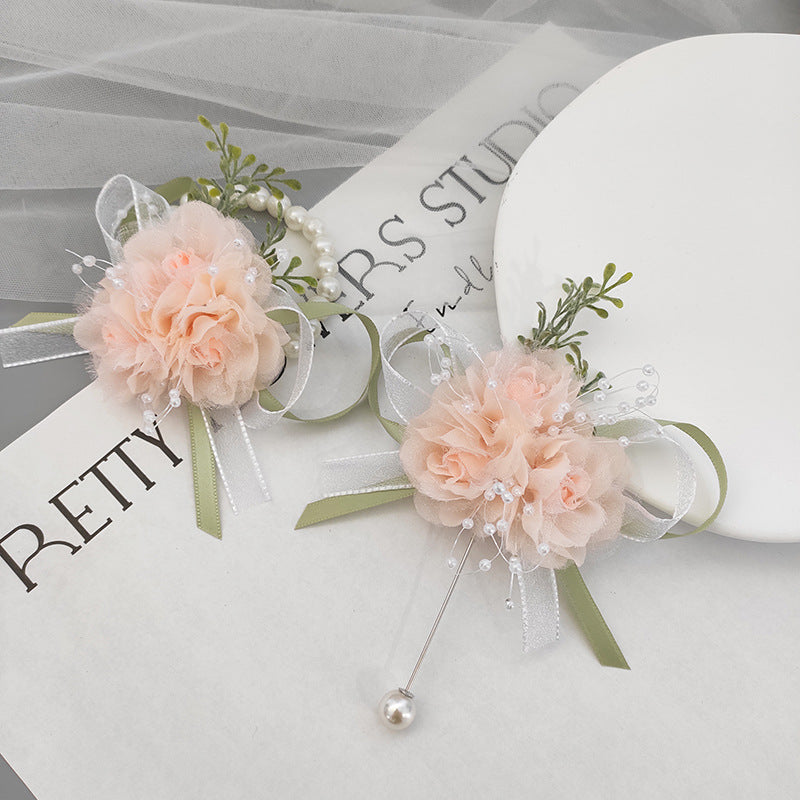 Boutonniere artificial para jardín, balcón y terraza - Blush