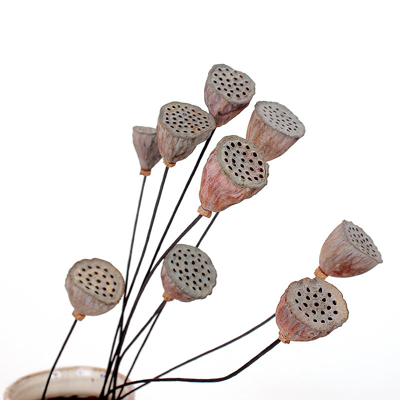 Lotos artificiales con resistencia a los rayos UV de 23" para jardín, balcón y terraza - Marrón 4-6cm (flower head)