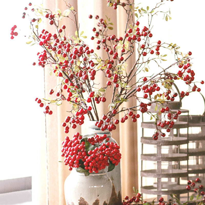 Bayas artificiales de 27" para decoración del hogar - Rojo
