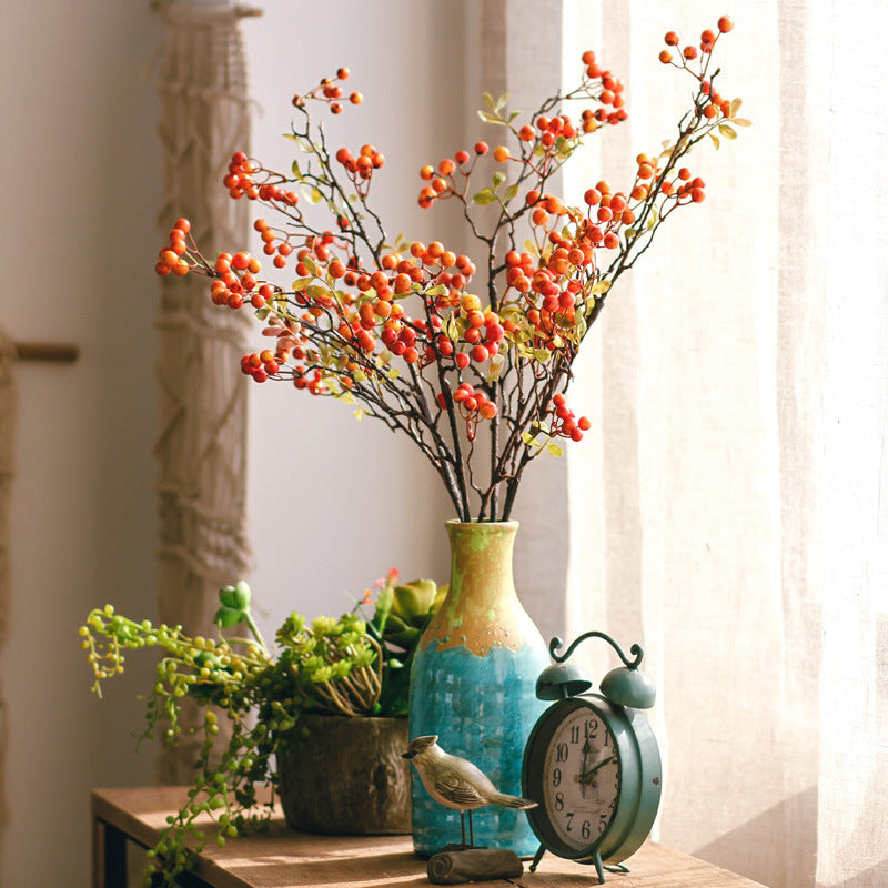 Bayas artificiales de 27" para decoración del hogar - Naranja