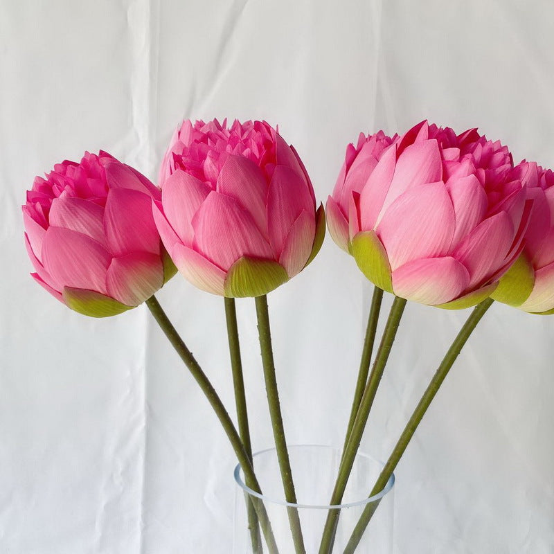 Lotos artificiales de 28" para decoración del hogar, eventos y escaparates - Rosa