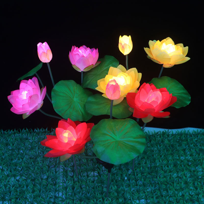 Lotos artificiales con resistencia a los rayos UV para jardín, balcón y terraza - Rosa