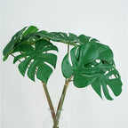Hojas de monstera artificiales con resistencia a los rayos UV de 22" x 5" 6 piezas para jardín, balcón y terraza