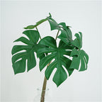 Hojas de monstera artificiales con resistencia a los rayos UV de 22" x 5" 6 piezas para jardín, balcón y terraza