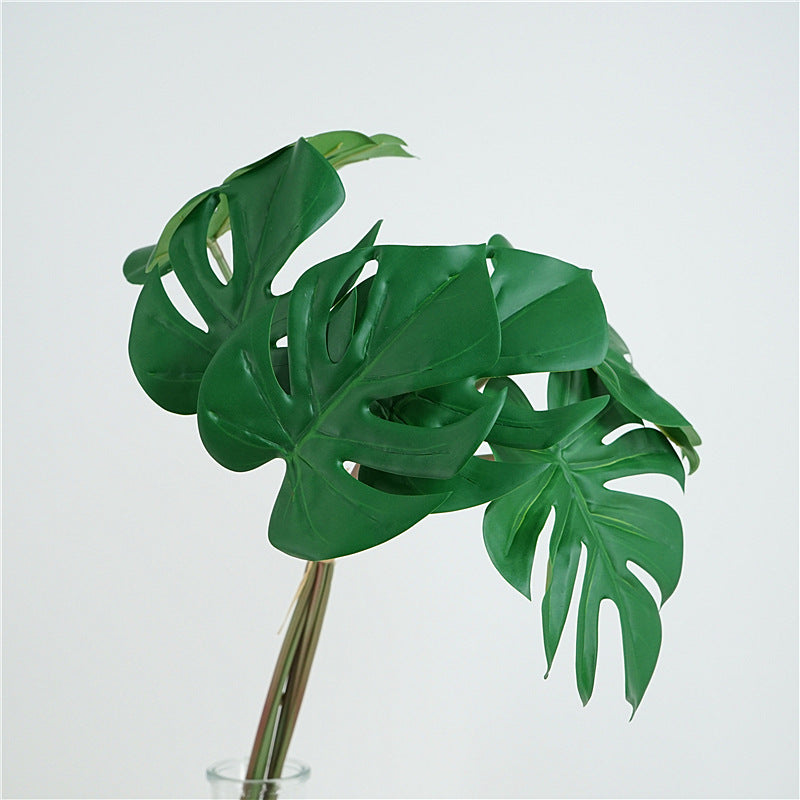 Hojas de monstera artificiales con resistencia a los rayos UV de 22" x 5" 6 piezas para jardín, balcón y terraza