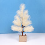 Pampas artificiales con resistencia a los rayos UV de 18" para jardín, balcón y terraza - Blanco