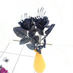 Rosas artificiales de 16" para decoración del hogar - Negro (hand skeleton)