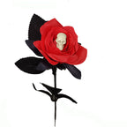 Rosas artificiales de 16" para decoración del hogar - Rojo (head skeleton)