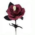 Rosas artificiales de 16" para decoración del hogar - Dark rojo (head skeleton)