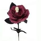 Rosas artificiales de 16" para decoración del hogar - Dark rojo (head skeleton)