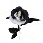 Rosas artificiales de 16" para decoración del hogar - Negro blanco (head skeleton)