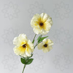 Ranúnculos artificiales de 15.7" para bodas y eventos - Blanco-amarillo
