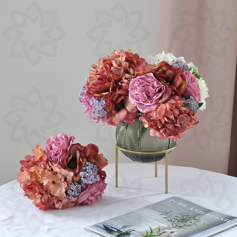 Hortensias artificiales de 11" para bodas y eventos - Blanco