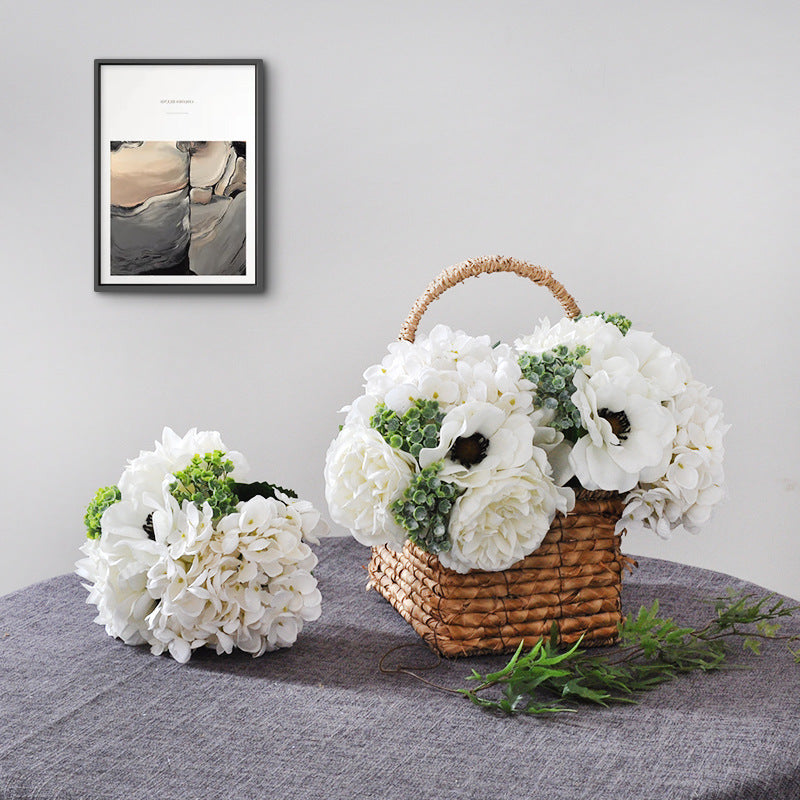 Hortensias artificiales de 11" para bodas y eventos - Sage verde/fruit verde