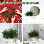 Ramas de pino artificiales con resistencia a los rayos UV con tacto real de 18" x 12" 12 piezas para jardín, balcón y terraza