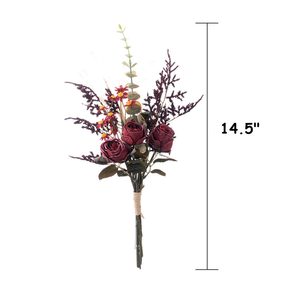 Rosas artificiales de 14" x 10" para bodas y eventos - Morado