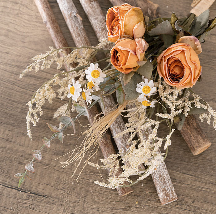 Rosas artificiales de 14" x 10" para bodas y eventos - Light champán