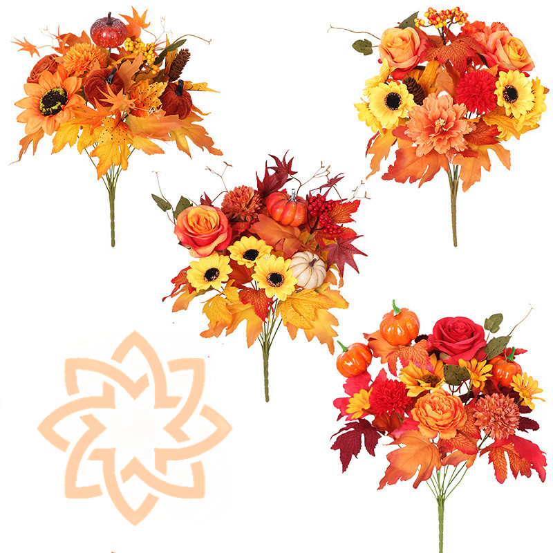 Calabazas artificiales de 17" para bodas y eventos - Sunflower/mum/pumpkin