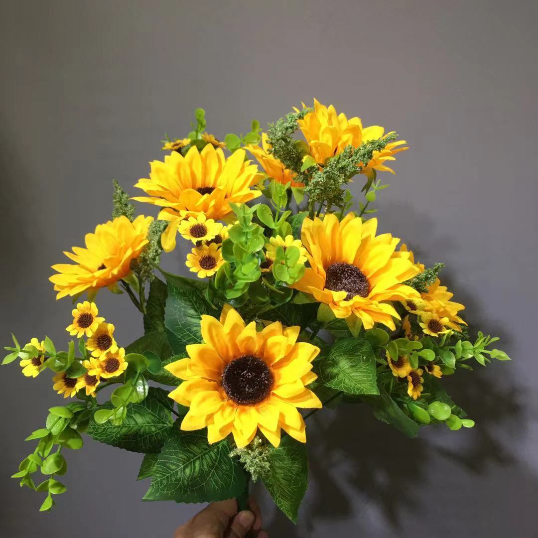 Girasoles artificiales de 17" 12 tallos para bodas y eventos