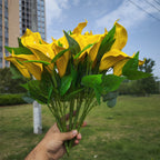 Calas artificiales con resistencia a los rayos UV de 16" para jardín, balcón y terraza - Amarillo 1 arbusto