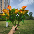 Calas artificiales con resistencia a los rayos UV de 16" para jardín, balcón y terraza - Naranja 1 arbusto