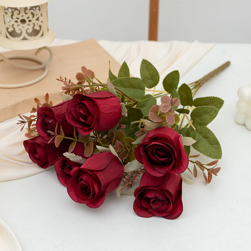 Rosas artificiales de 16" x 6" para jardín, balcón y terraza