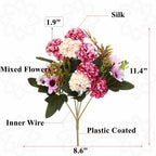 Hortensias artificiales de 11" para decoración de otoño - Crema