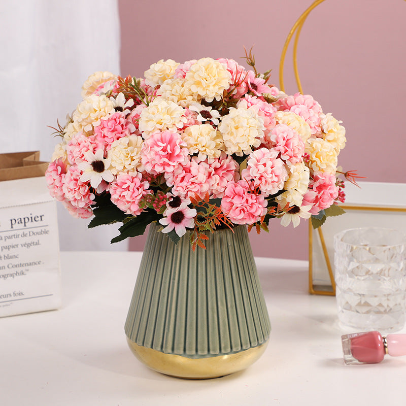 Hortensias artificiales de 11" para decoración de otoño - Champán