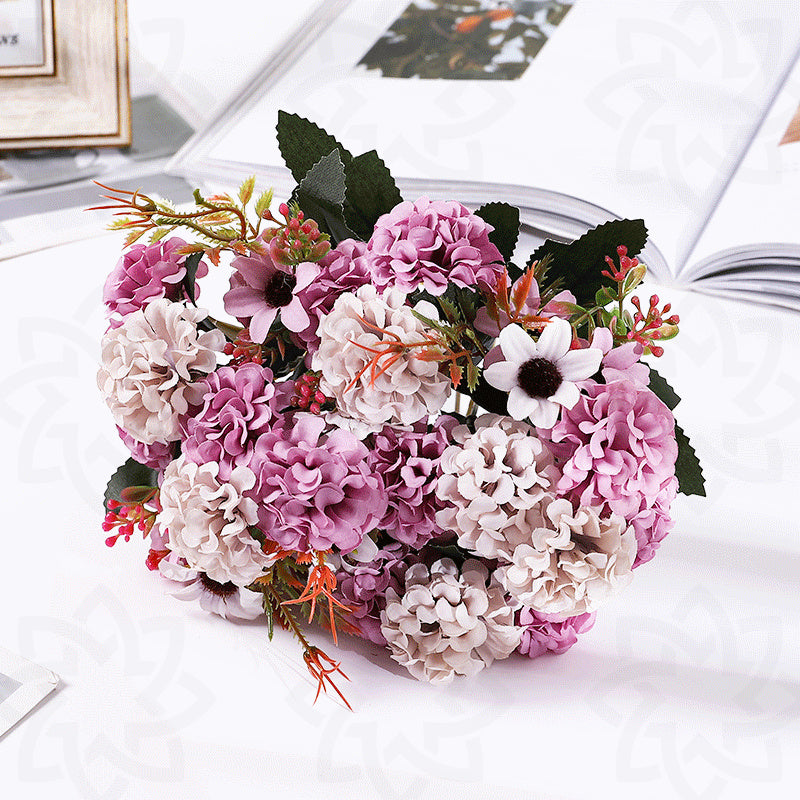 Hortensias artificiales de 11" para decoración de otoño