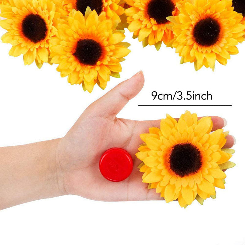 Girasoles artificiales de 3.5" para bodas y eventos