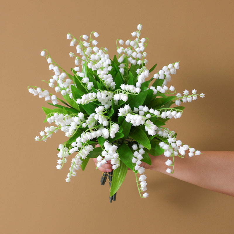 Lirios artificiales de 14" x 8" 15 piezas para bodas y eventos - Blanco