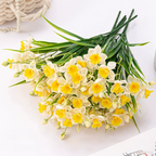 Narcisos artificiales de 14.6" para decoración de interiores - Amarillo/naranja
