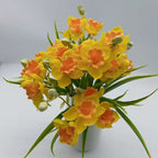 Narcisos artificiales de 14.6" para decoración de interiores - Amarillo
