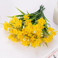 Narcisos artificiales de 14.6" para decoración de interiores - Blanco/amarillo