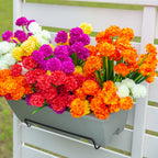 Hortensias artificiales con resistencia a los rayos UV de 13" x 8" para jardín, balcón y terraza - Naranja