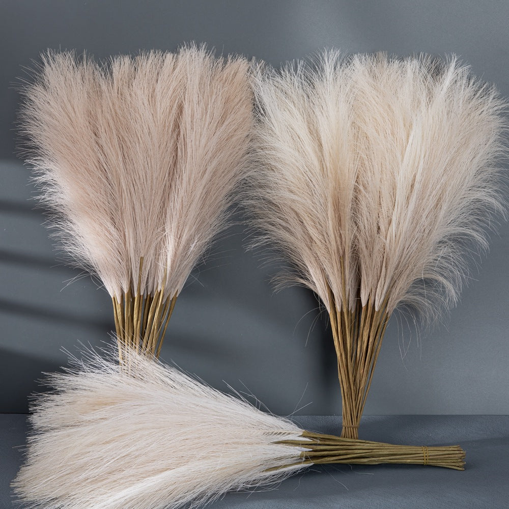 Pampas artificiales de 17.7" 45 piezas para bodas y eventos - Crema/beige/light coffee