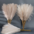 Pampas artificiales de 17.7" 45 piezas para bodas y eventos - Crema/beige/light coffee