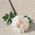 Peonías artificiales de 20.4" para decoración de interiores - Blanco