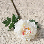 Peonías artificiales de 20.4" para decoración de interiores - Blanco