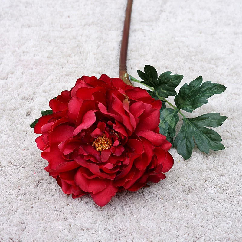 Peonías artificiales de 20.4" para decoración de interiores - Rojo