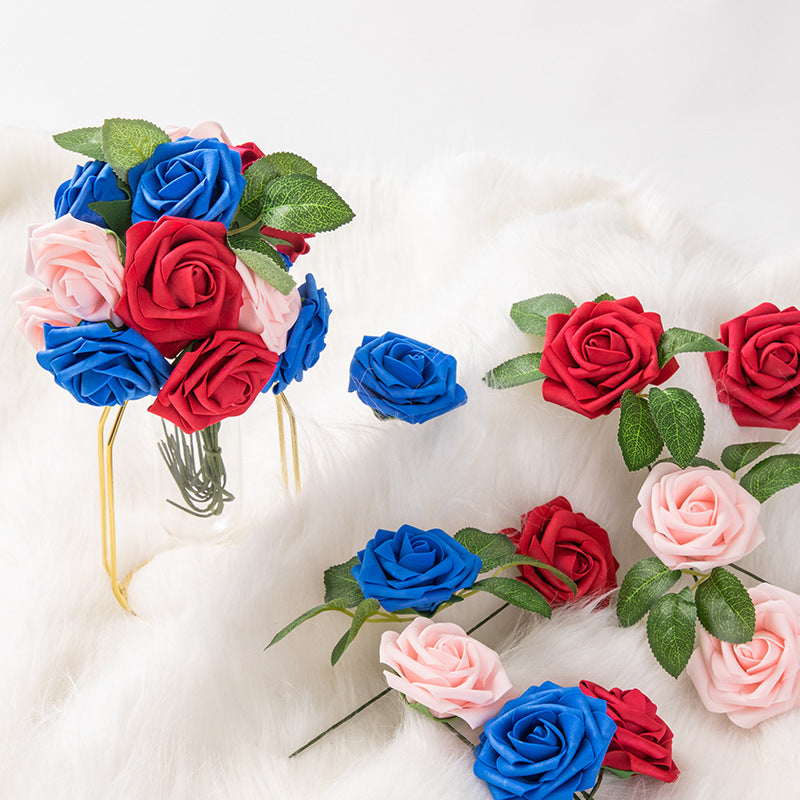 Rosas artificiales de 9" x 3" 25 piezas para bodas y eventos - Negro